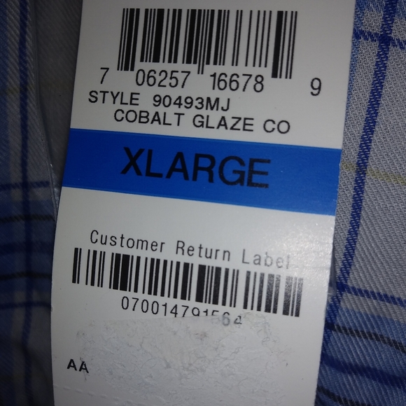 Maison Jules XL Cobalt Glaze Blue Plaid Top Plus - Picture 4 of 4